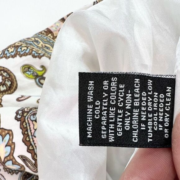 Premise Linen Blend Fit & Flare Dress Womens 10 Dream Paisley Sleeveless Zip - Picture 8 of 11